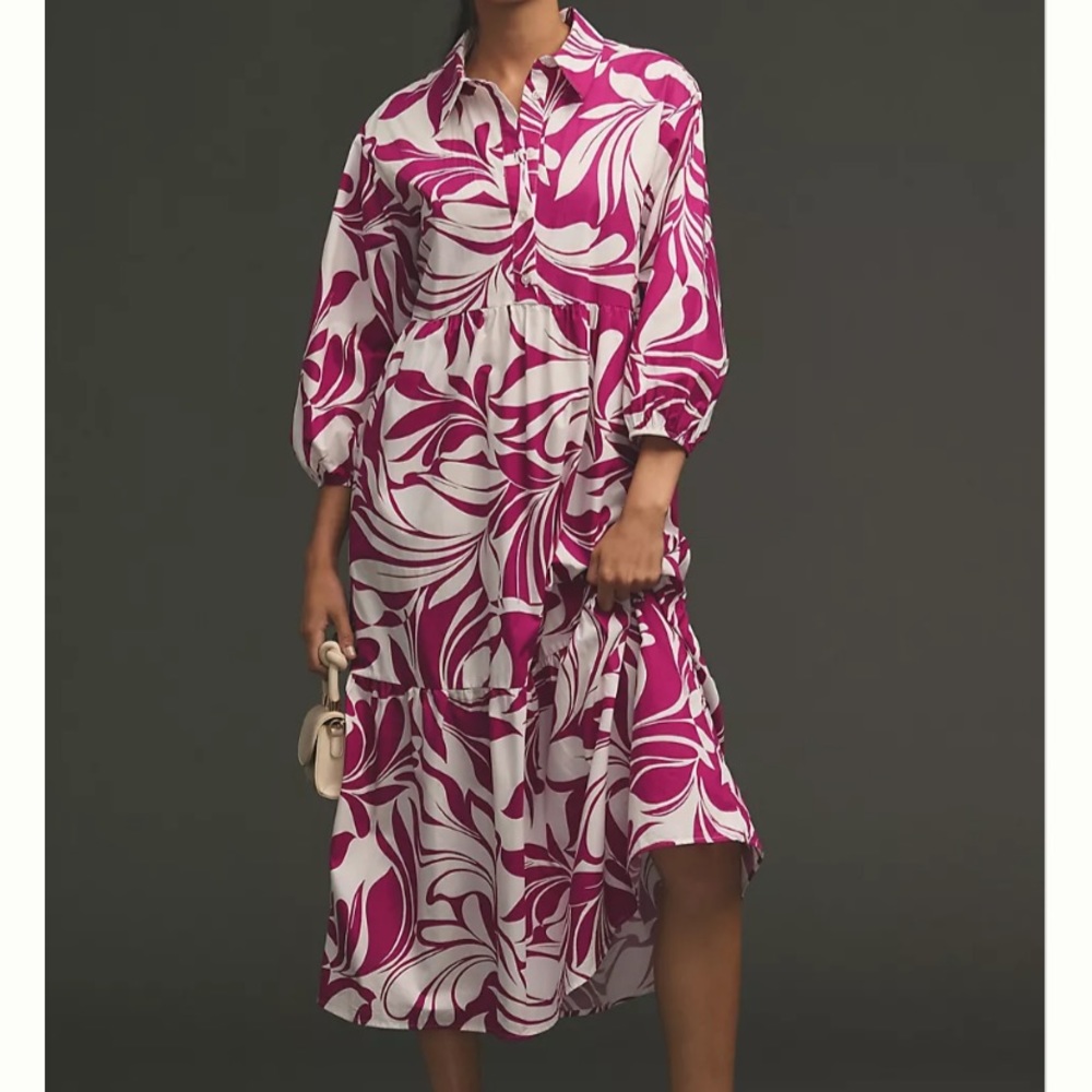 Anthropologie Bettina Tiered shirt dress by Maeve